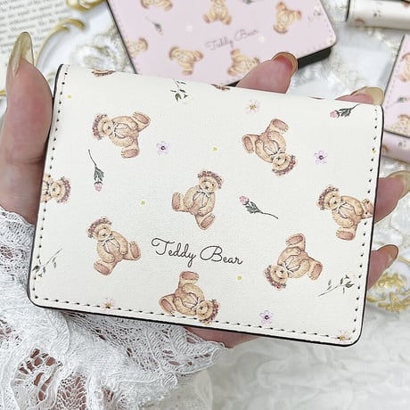 即納【ネーム入り】Driedflower Bear♡カードケース♡名刺入れ 定期入れ