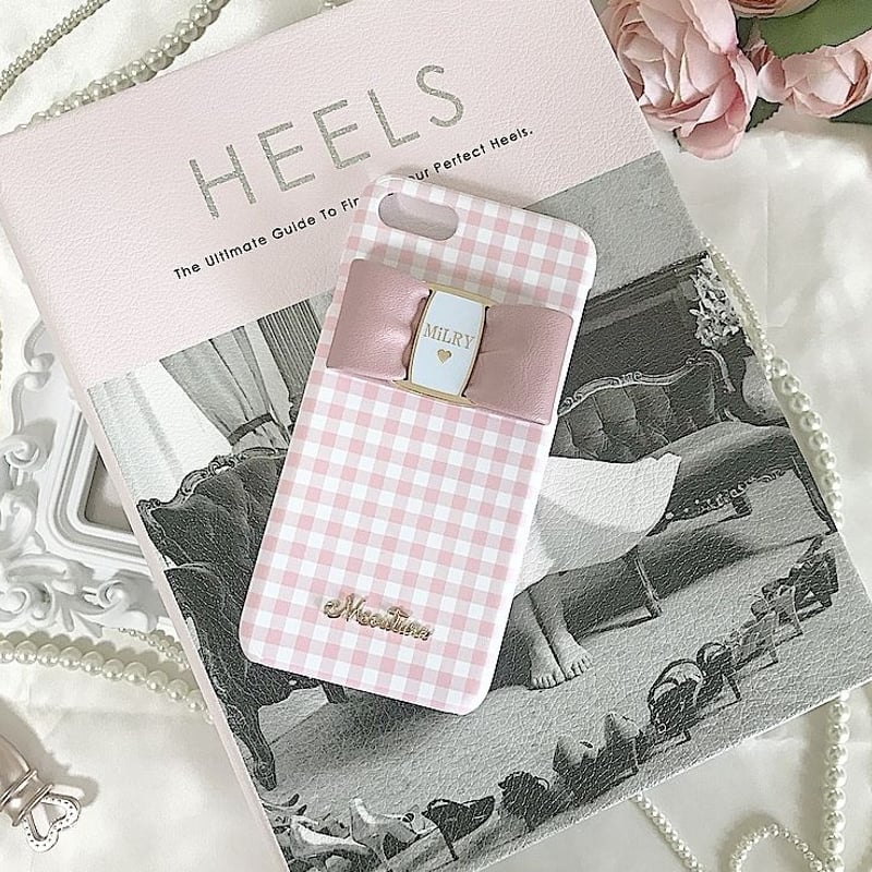 リボン付き】ピンク♡ ギンガムチェック♥【ハードケース】 | MiLRY