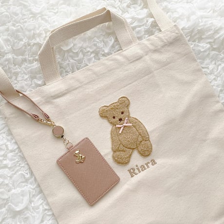 Teddy Bear Pass Cace♡リール付きパスケース【即納】