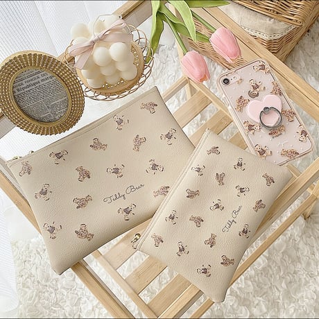 【ネーム入り】フラットポーチ♡  【M】