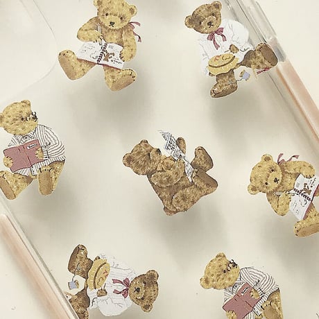 【ネーム入り】 Hobby Bear♡【耐衝撃クリアケース】B26