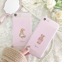 【ネーム入り】 Fancy Bear Rabbit♡【クリアハードケース】H08