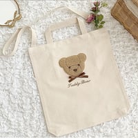 【ネーム入り】もこもこFaceテディベア 縦型2wayショルダートート♡