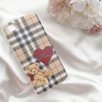 【ネーム入り】Check×Bear♡【クリアハードケース】H04