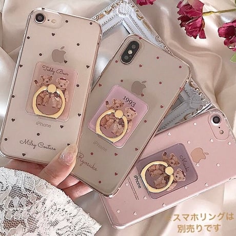 【ネーム入り】Girly Dot♡【クリアハードケース】H12