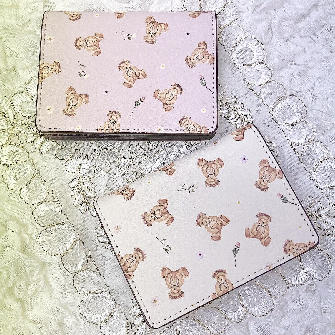 即納【ネーム入り】Driedflower Bear♡カードケース♡名刺入れ 定期