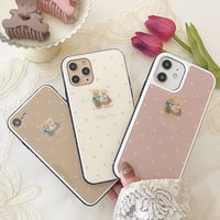【ネーム入り】Bouquet  Bear♡【強化ガラスケース】K27
