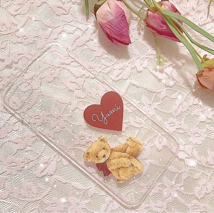 ネーム入り】Dot Teddy bear♡ドットテディベア【クリアハード