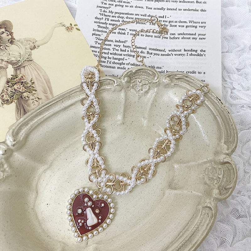プチプラ♡】Heart パールネックレス【アクセサリー】A26 | MiLRY Couture