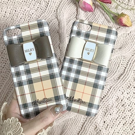 【リボン付き】Tartan Check♡タータンチェック柄♥【マットハードケース】