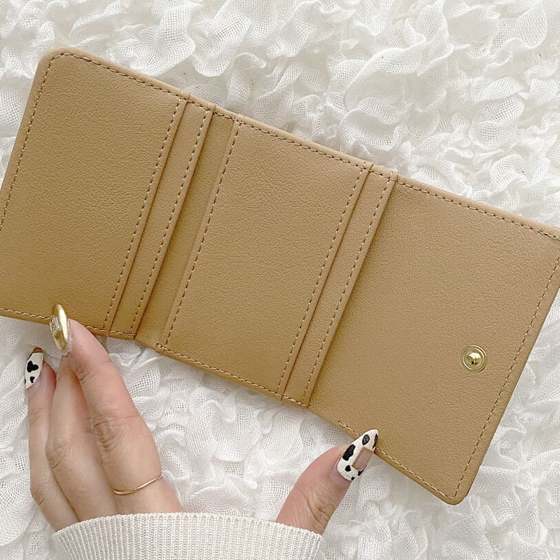 momo！！doudou 型押しウォレット ベージュ Teddy Bear 型押し Mini Wallet♡ミニ財布【即納】 | MiLRY Cou