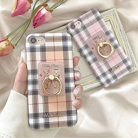 【ネーム入り】ベアカップル♡スマホリング♥
