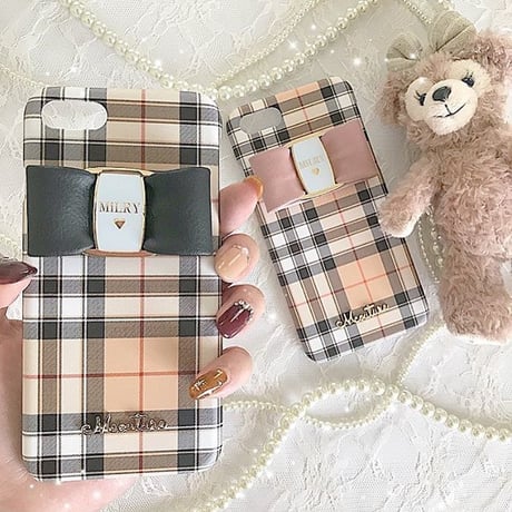 【リボン付き】Tartan Check♡タータンチェック♥【マットハードケース】