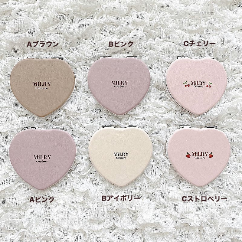 ネーム入り】ハート型コンパクトミラー | MiLRY Couture