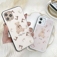 【ネーム入り】Antique Ribbon Bear♡【強化ガラスケース】K20