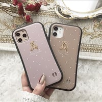 【ネーム入り】Dot Mini Bear ♡【耐衝撃グリップケース】P01