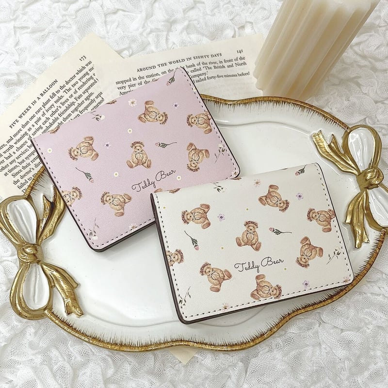即納【ネーム入り】Driedflower Bear♡カードケース♡名刺入れ 定期