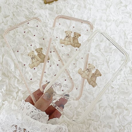 【ネーム入り】Dreamy Bear♡【耐衝撃クリアケース】B32