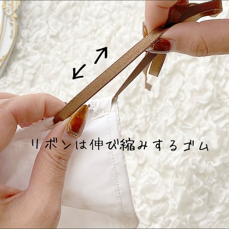 フラワー柄レース♡リボンマスク【即納】