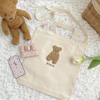 【ネーム入り】もこもこ全身テディベア 縦型2wayショルダートート♡