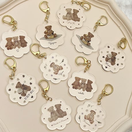 【ネーム入り】Teddy Bear お名前キーホルダー♡