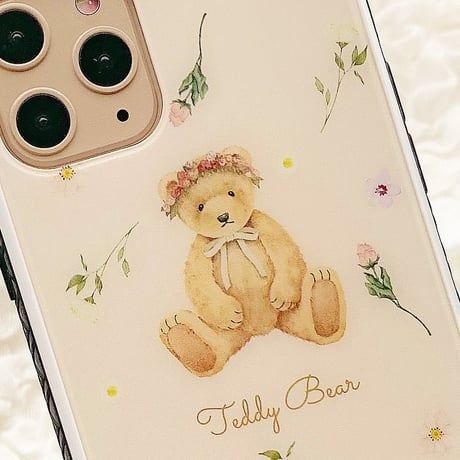 【ネーム入り】Driedflower Bear♡【強化ガラスケース】K26