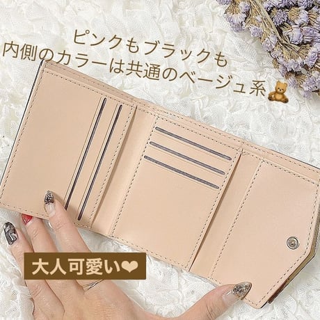 【リボン付き】V-Cut Mini Wallet♡ミニ財布