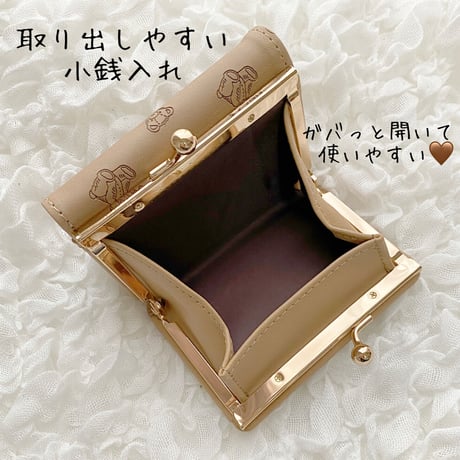 Teddy Bear 型押し Mini Wallet♡ミニ財布【即納】
