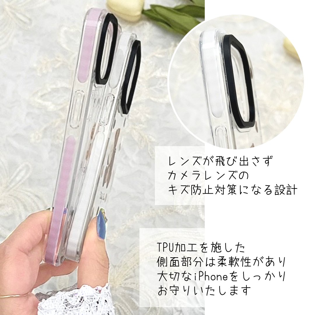 ネーム入り】Ribbon Strawberry Bear♡【耐衝撃クリアケース】B23 |