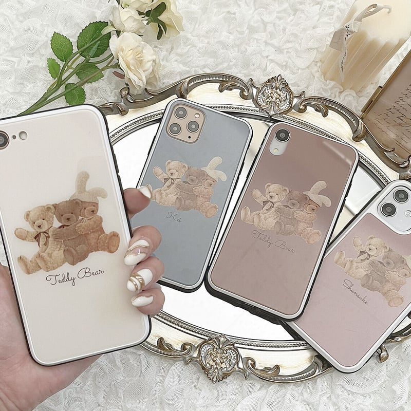 BURBERRY コンフォーターケース キムラさん専用 ネーム入り】Train Bear♡【強化ガラスケース】K21 | MiLRY Couture