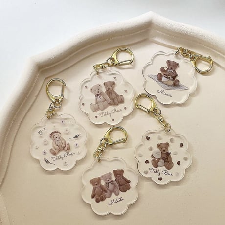 【ネーム入り】Teddy Bear お名前キーホルダー♡