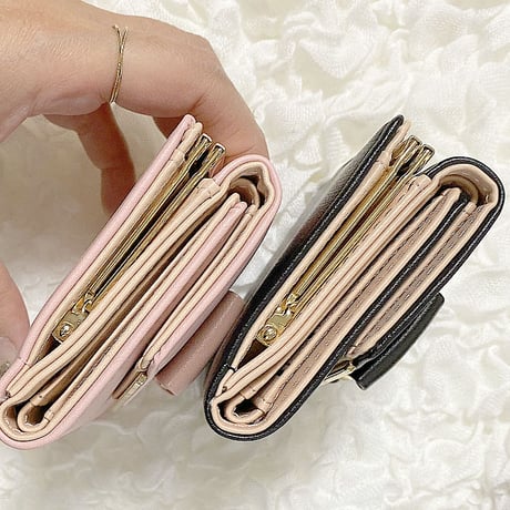 【リボン付き】V-Cut Mini Wallet♡ミニ財布