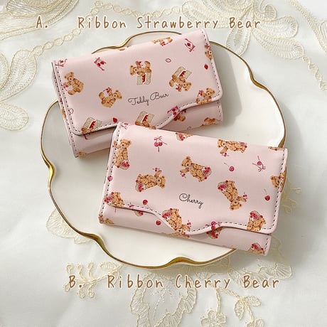 即納【ネーム入り】Ribbon Fruit Bear キーケース♡