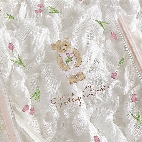 【ネーム入り】Tulip Bear♡【耐衝撃クリアケース】B17