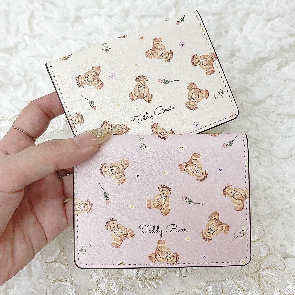 即納【ネーム入り】Driedflower Bear♡カードケース♡名刺入れ 定期