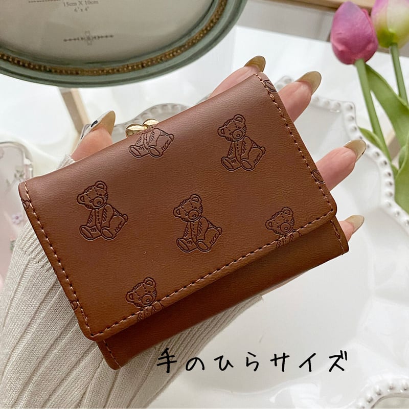 Teddy Bear 型押し Mini Wallet♡ミニ財布【即納】 | MiLRY Cou