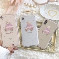 【ネーム入り】Knit Bear♡【耐衝撃クリアケース】B09