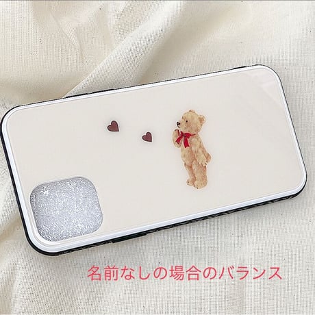 【ネーム入り】Think  Bear♡【強化ガラスケース】K09