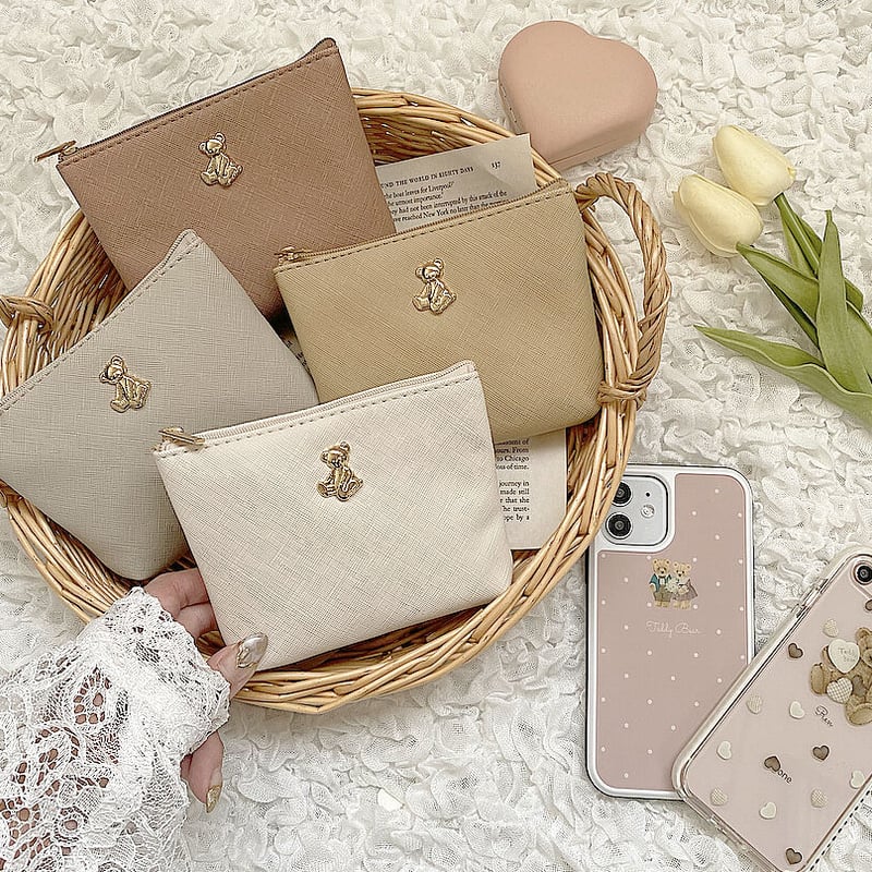 専用✳︎SALE✳︎ハンドメイド✳︎ポーチ付きティッシュケース　テディベアリネン生地 専用✳︎SALE✳︎ハンドメイド✳︎ポーチ付きティッシュケース