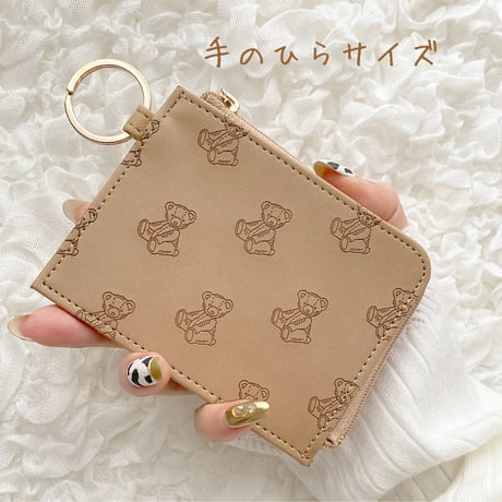 Teddy Bear 型押し Fragment Case♡フラグメントケース 財布【即納】