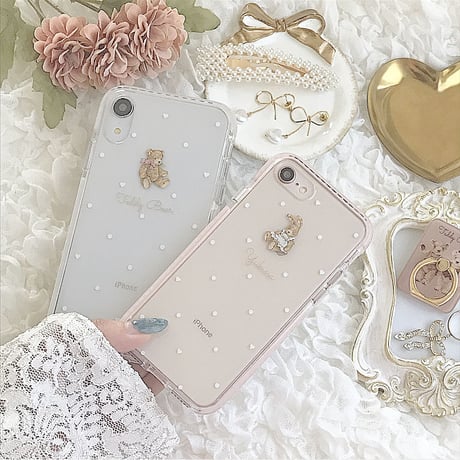 【ネーム入り】BearRabbit  Friends♡【耐衝撃クリアケース】B05