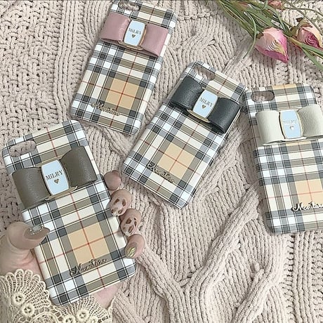 【リボン付き】Tartan Check♡タータンチェック柄♥【マットハードケース】