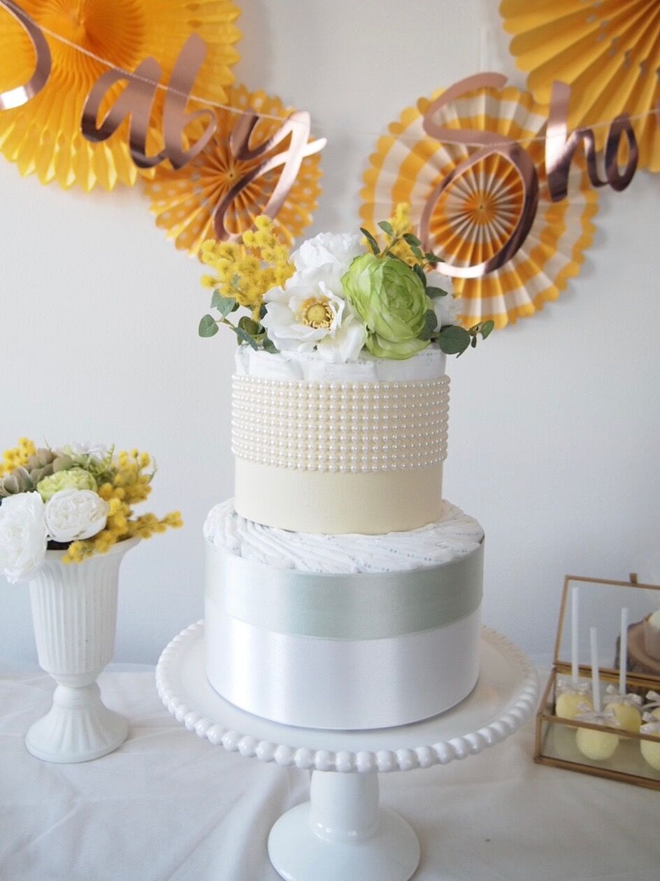 ♡ℳ.♡オムツケーキ おむつケーキ ダイパーケーキ(おむつケーキ)2段『mimosa』 | Dia LA Mer