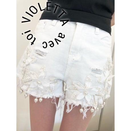 フラワーパール♡ショーパン♡ＷＨＩＴＥ