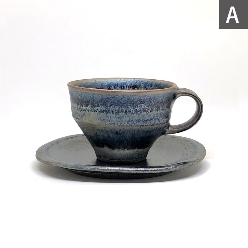 銀化天目 カップ & ソーサー <A> <B> / 山下秀樹 | iroha style 銀化天目 カップ & ソーサー <A> <B> / 山下秀樹 | iroha style