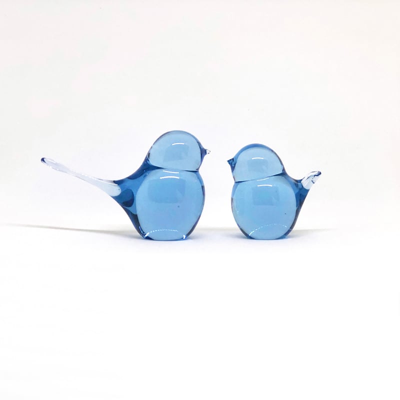 幸せの鳥　高級なガラス工芸品 Aji Glass】 幸せの蒼いとりさん 大 1個 (GIFT BOX付) | 香川県