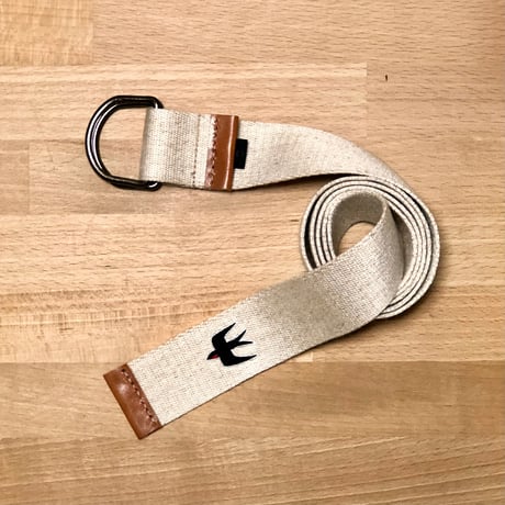 ダブルリング リネンベルト つばめ刺繍 38mm  [ユニセックス]
