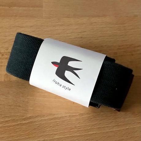 ダブルリング ストライプ ベルト つばめ刺繍 38mm  [ユニセックス]