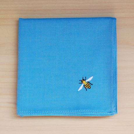 コットン ハンカチ ミツバチ刺繍