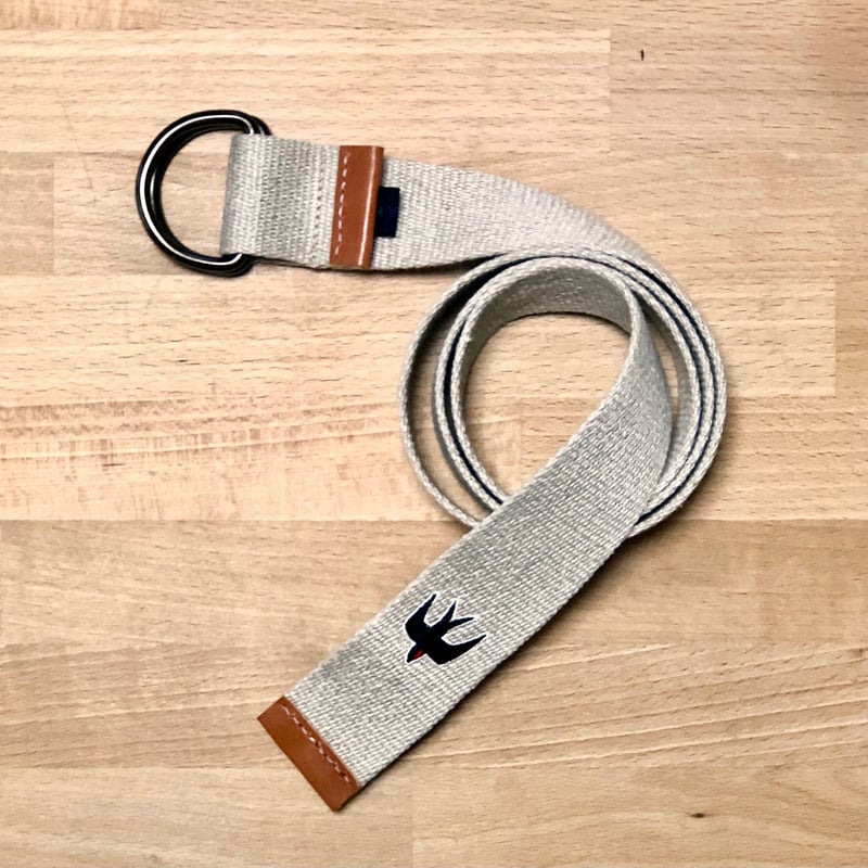 ダブルリング 麻ベルト つばめ刺繍 38mm [ユニセックス] | iroha style